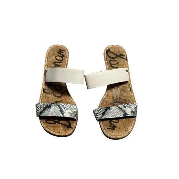Sam Edelman Women's Slide Sandals with Snakeskin Accent Size 8 - Picture 1 of 3